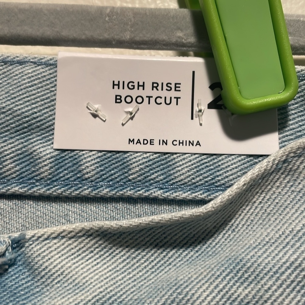 PacSun High Rise Geometrical Stitching Front Button Fly Flare Jeans NWT - Picture 12 of 12